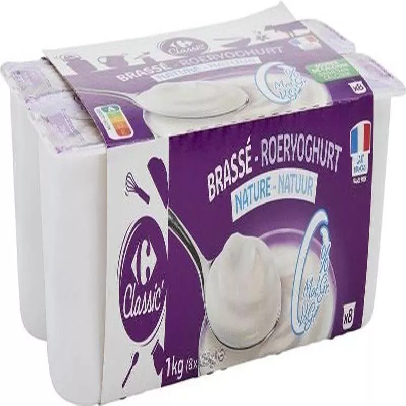 0% fat stirred plain yogurt 8x125g (#113711)