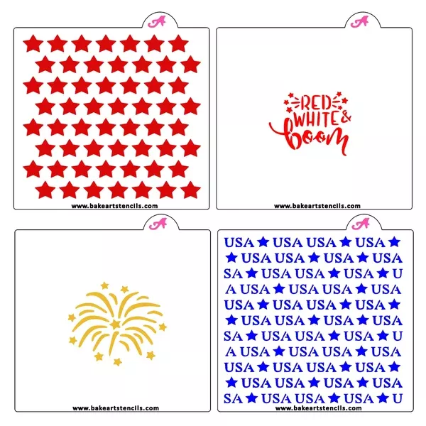 4th of July Cookie Stencil Set