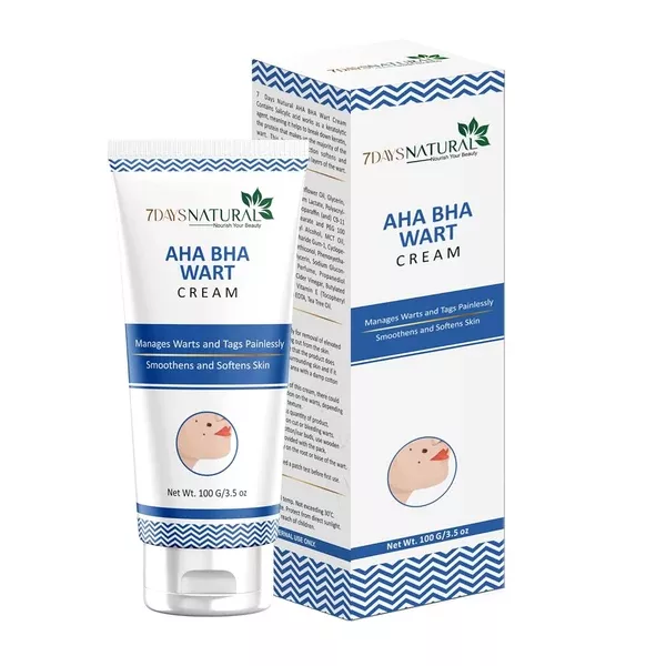 7 Days Natural Wart Remover Cream with AHA- BHA - 100 gm