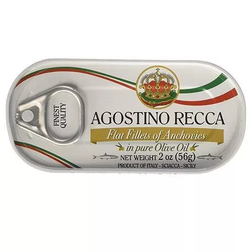 Agostino Recca Anchovies in Olive Oil Tin, 2 oz