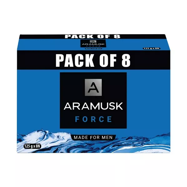Aramusk Force Soap For Men - Refreshing Cool Feel - 125 gm - set of 8