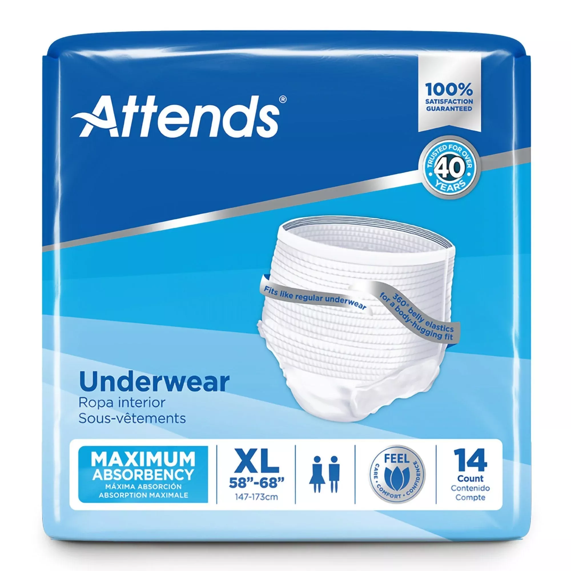 Attends Extra Absorbency Underwear, X-Large, 14 ct