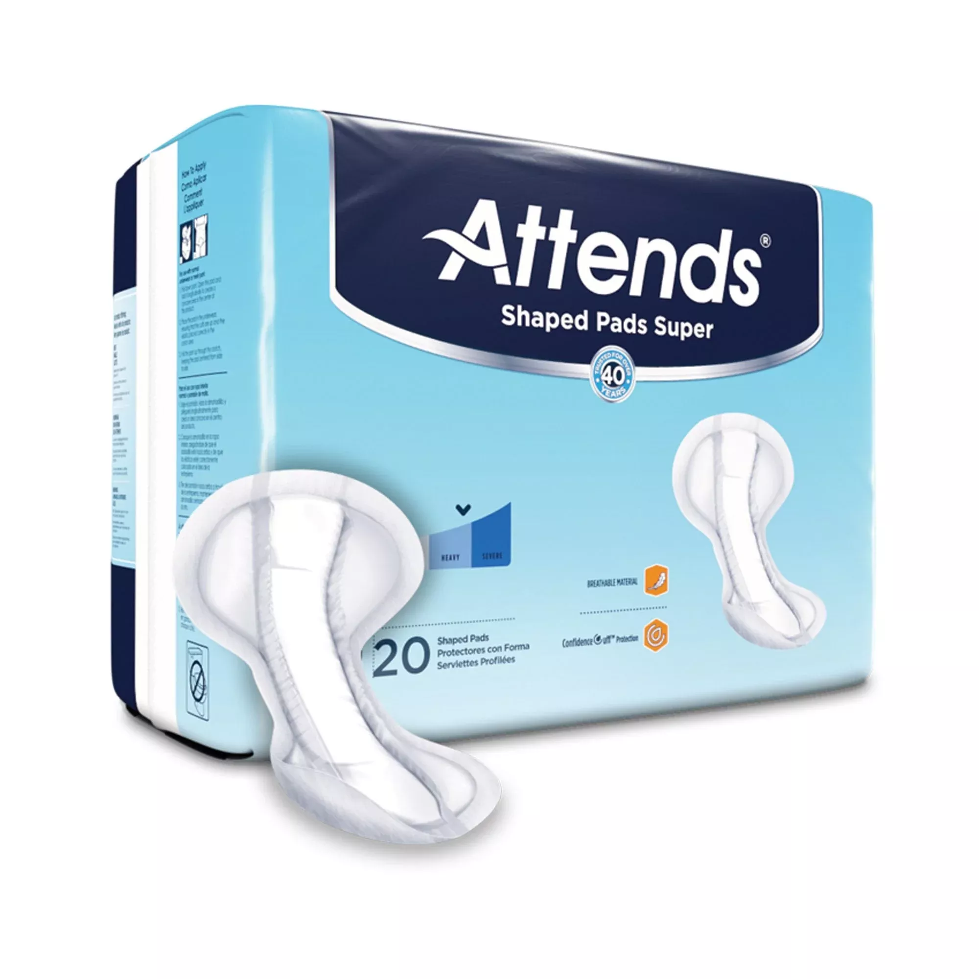 Attends Shaped Pads Super, 20 ct
