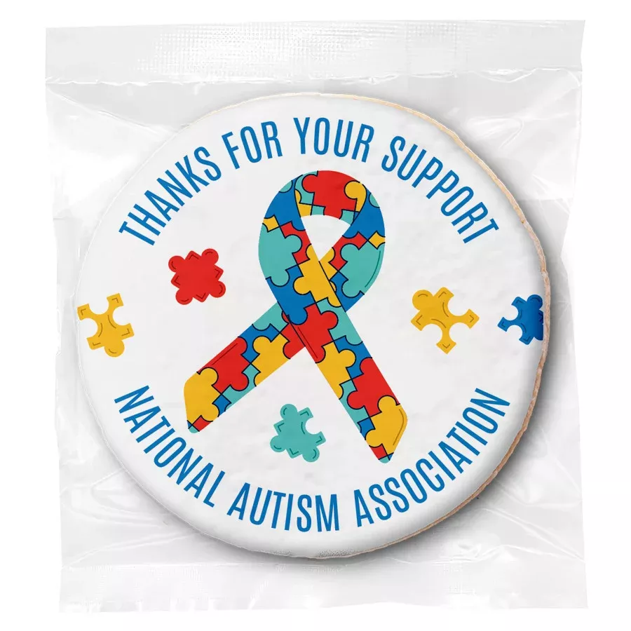 Autism Awareness Thanks - Personalized Direct Print On Round Sugar Cookie