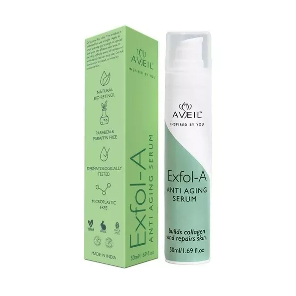 Aveil Exfol-A Anti Aging Face Serum - Renews & Repairs Skin Overnight - 50 ml
