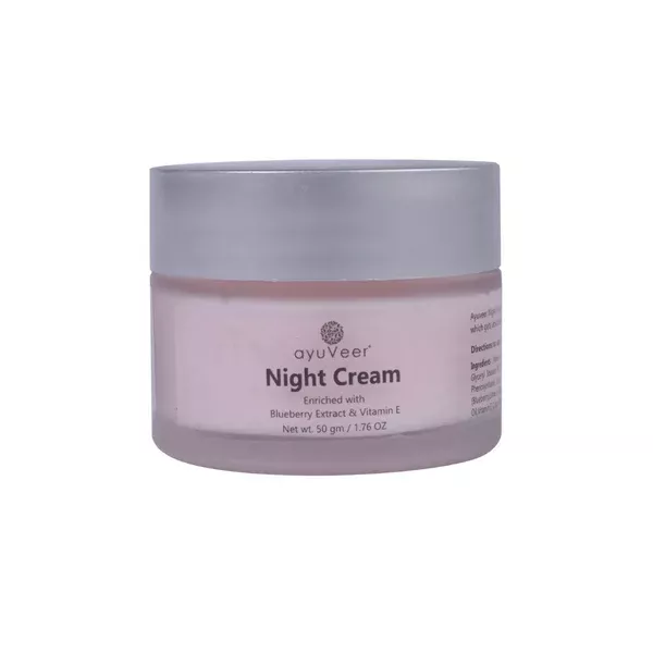 Ayuveer Night Cream With Blueberry Extract & Vitamin E - 50 gm