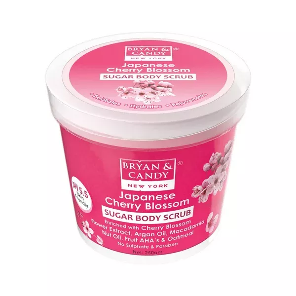 Bryan & Candy Japanese Cherry Blossom Sugar Body Scrub - 250 gm