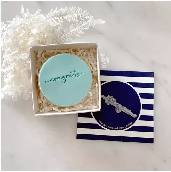 "CONGRATS" TINY TEXT STAMP BY LITTLE BISKUT