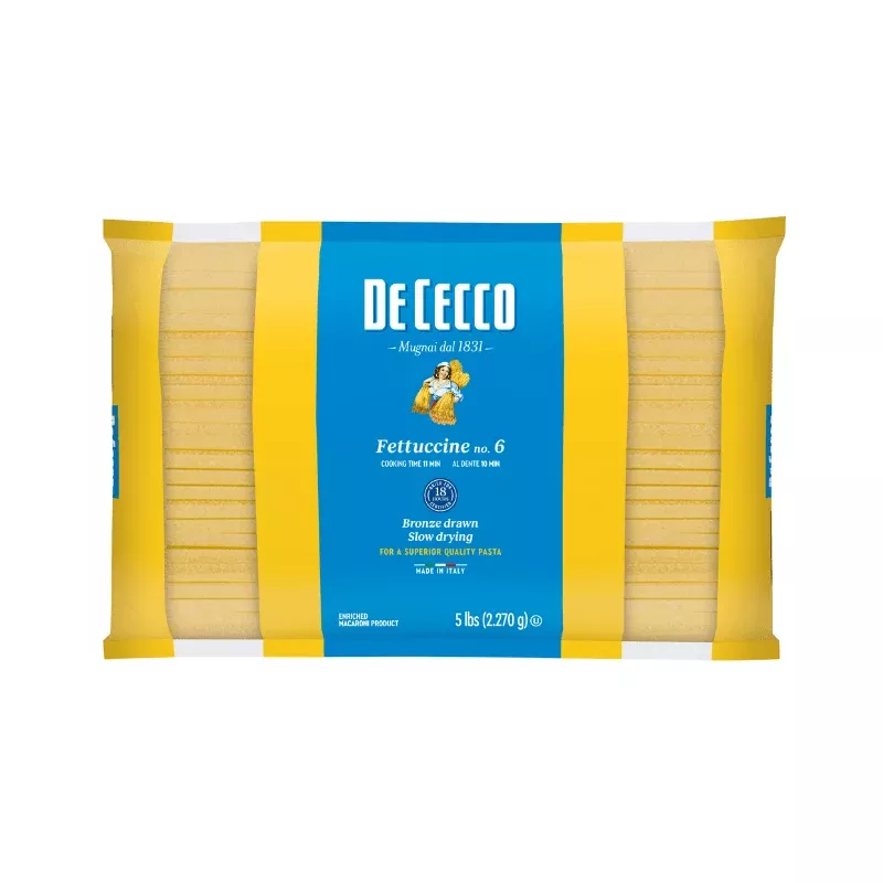 De Cecco #6 Fettuccine Bulk Pasta, 5 lbs