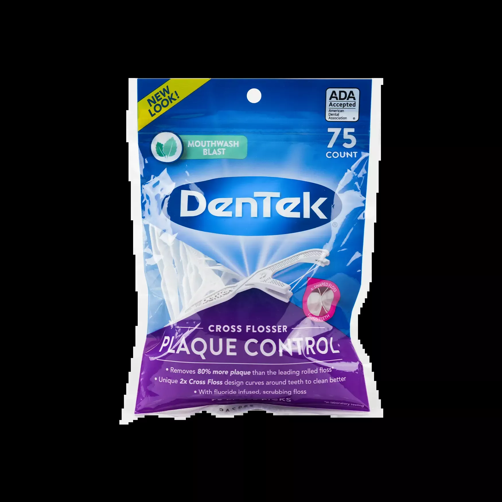 Dentek Cross Flosser Interdental Floss Pick 75pcs