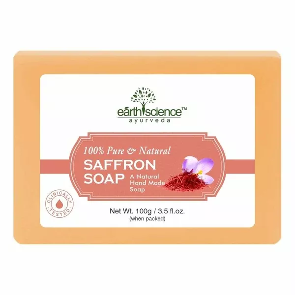 Earth Science Ayurveda Saffron Bath Soap - 100 gm