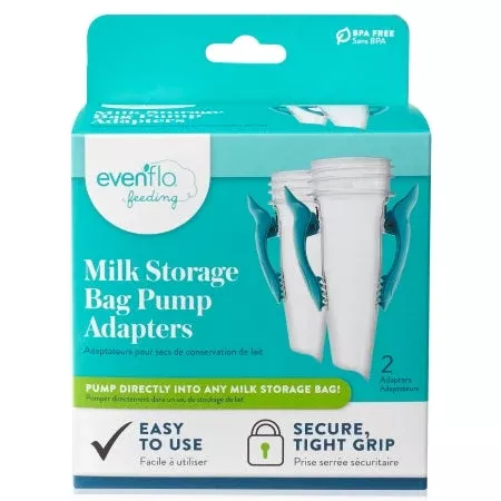 Evenflo Advanced Breast Milk Storage Bag Pump Adapters, 2 ct.