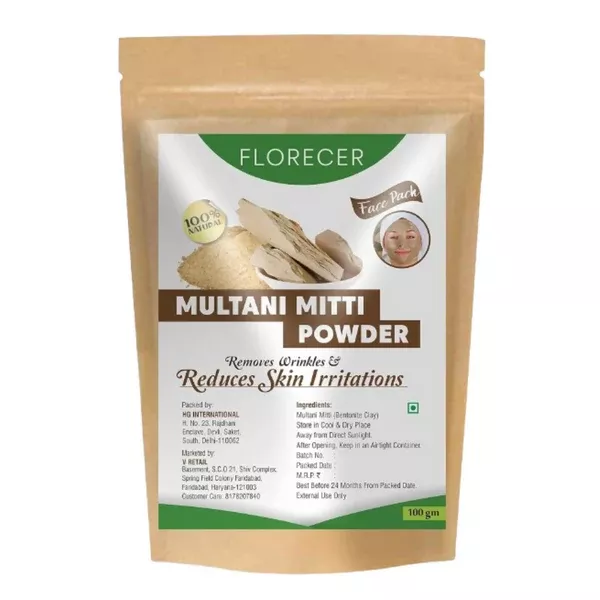 Florecer Multani Mitti Powder For Face Pack - 100 gm
