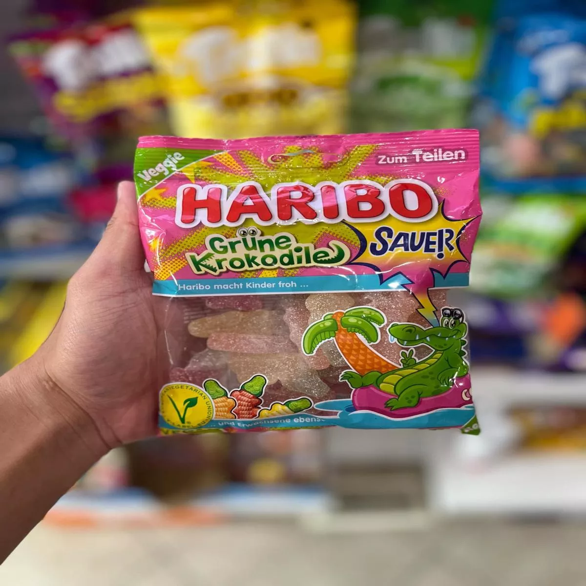 (GERMANY) HARIBO SOUR GRUNE KROKODILE (VEGAN) – 175G
