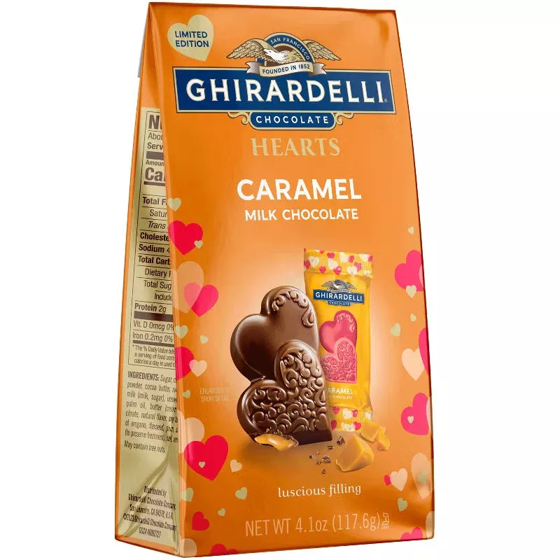 Ghirardelli Valentine's Caramel Hearts Chocolate: 4.1-Ounce Bag
