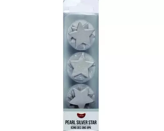 GoBake | Dec Ons | Stars | Pearl Silver | 9 Pack