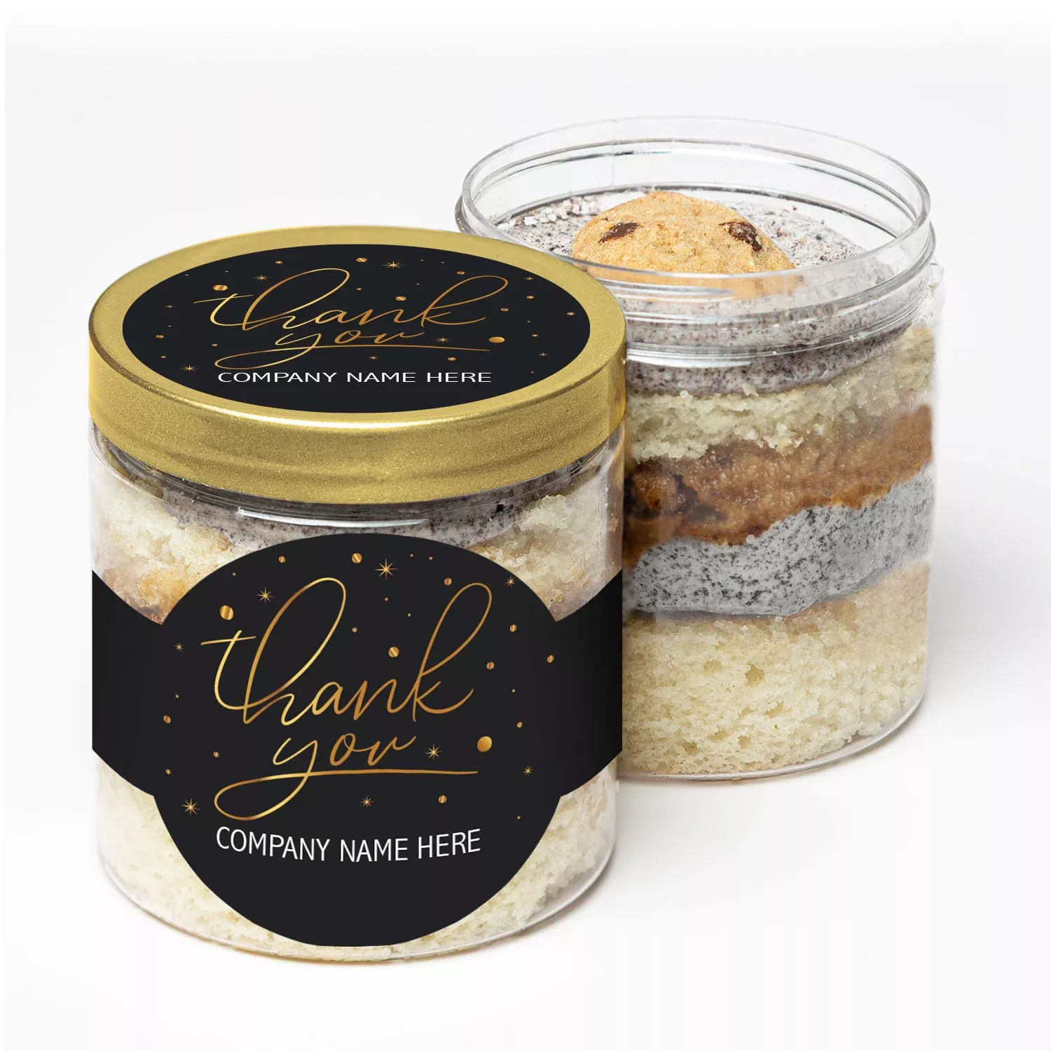 Gold Script Thank You - Incredible Cake in a Jar