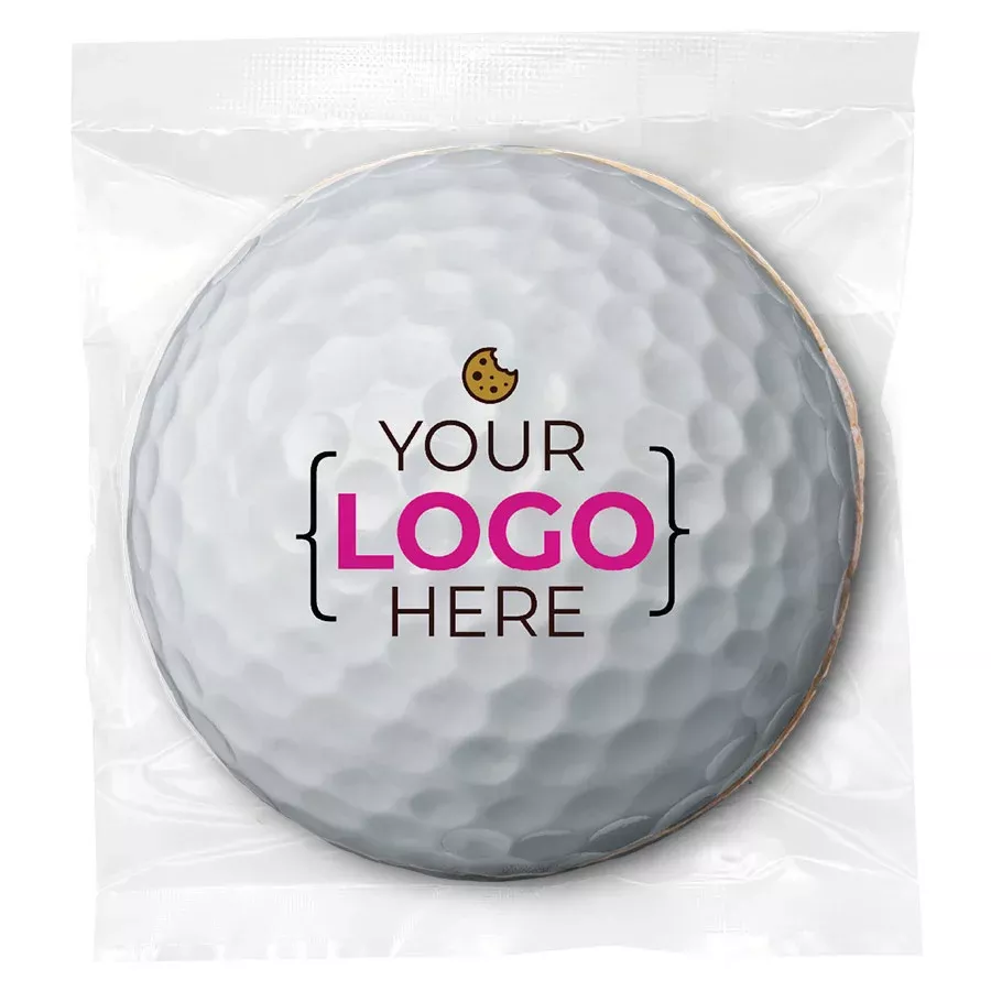 Golf Ball & Logo Upload - Personalized Direct Print On Round Sugar Cookie