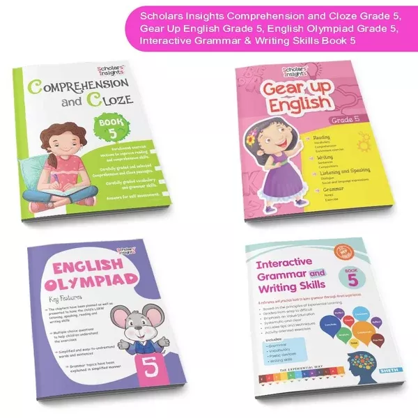 Grade 5 Ultimate English Combo Practice Workbooks Set of 4: NEP Based Interactive Grammar & Writing Skills, Olympiad Prep| Ages 10-11 Years