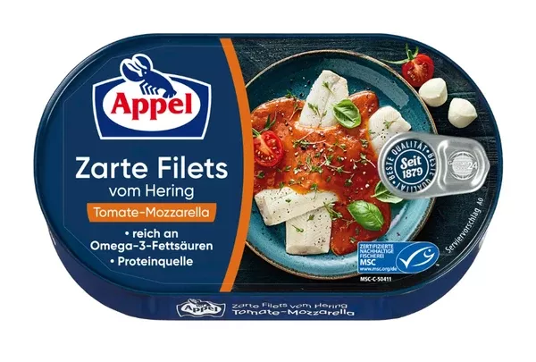 Herring Fillets in Tomato-Mozzarella (Appel) 200g