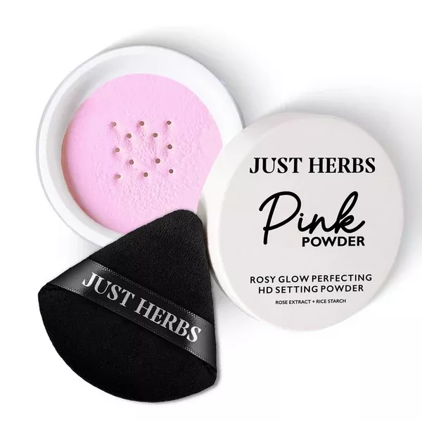 Just Herbs HD Setting Loose Powder - Pink - 15 gm