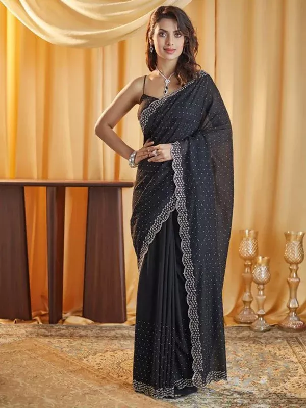 kasee Beads and Stones Silk Blend Saree - Onesize