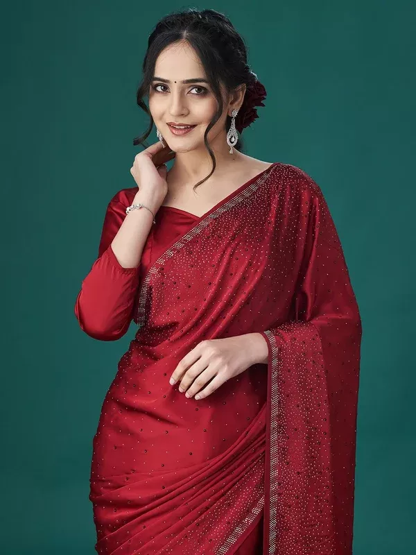 kasee Embellished Satin Saree - Onesize