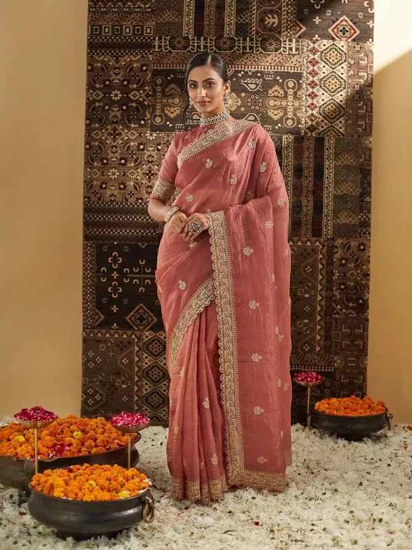 kasee Embellished Zardozi Silk Blend Saree - Onesize