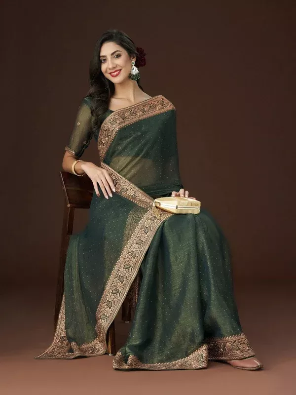 kasee Zari Embroidered Saree - Onesize