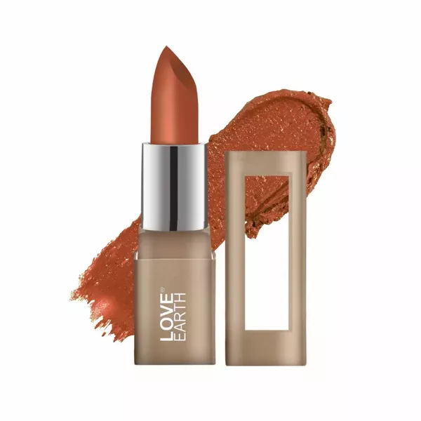 Love Earth Satin Matte Lipstick - Caramel - 3.5 gm