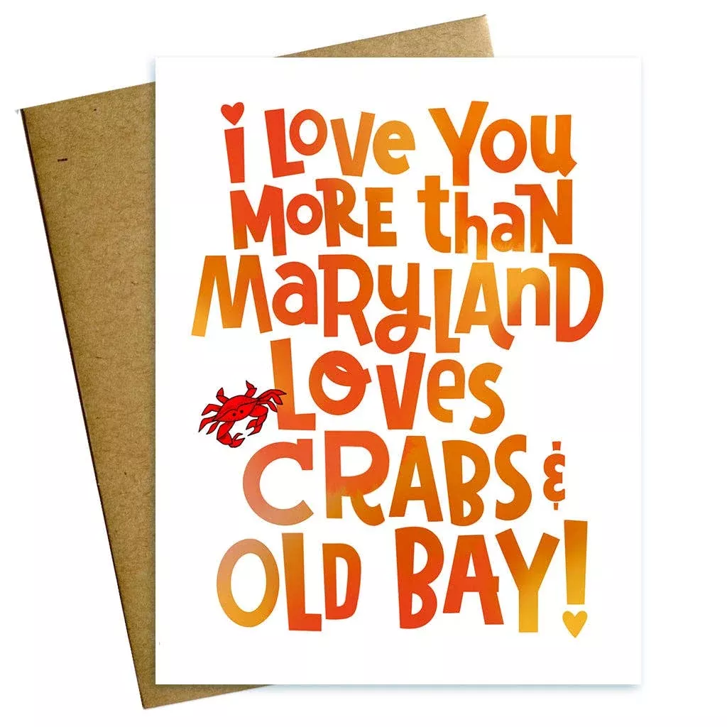 Maggie Moore Studio - Crabs and Old Bay Maryland Valentine Card