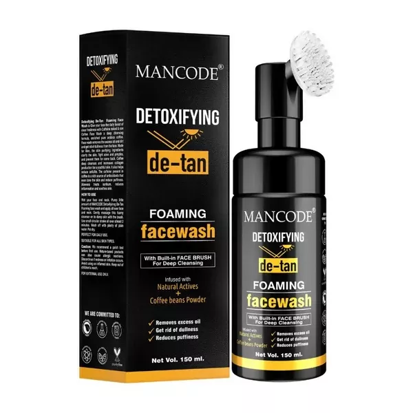 Mancode Detoxifying De Tan Foaming Face Wash - 150 ml