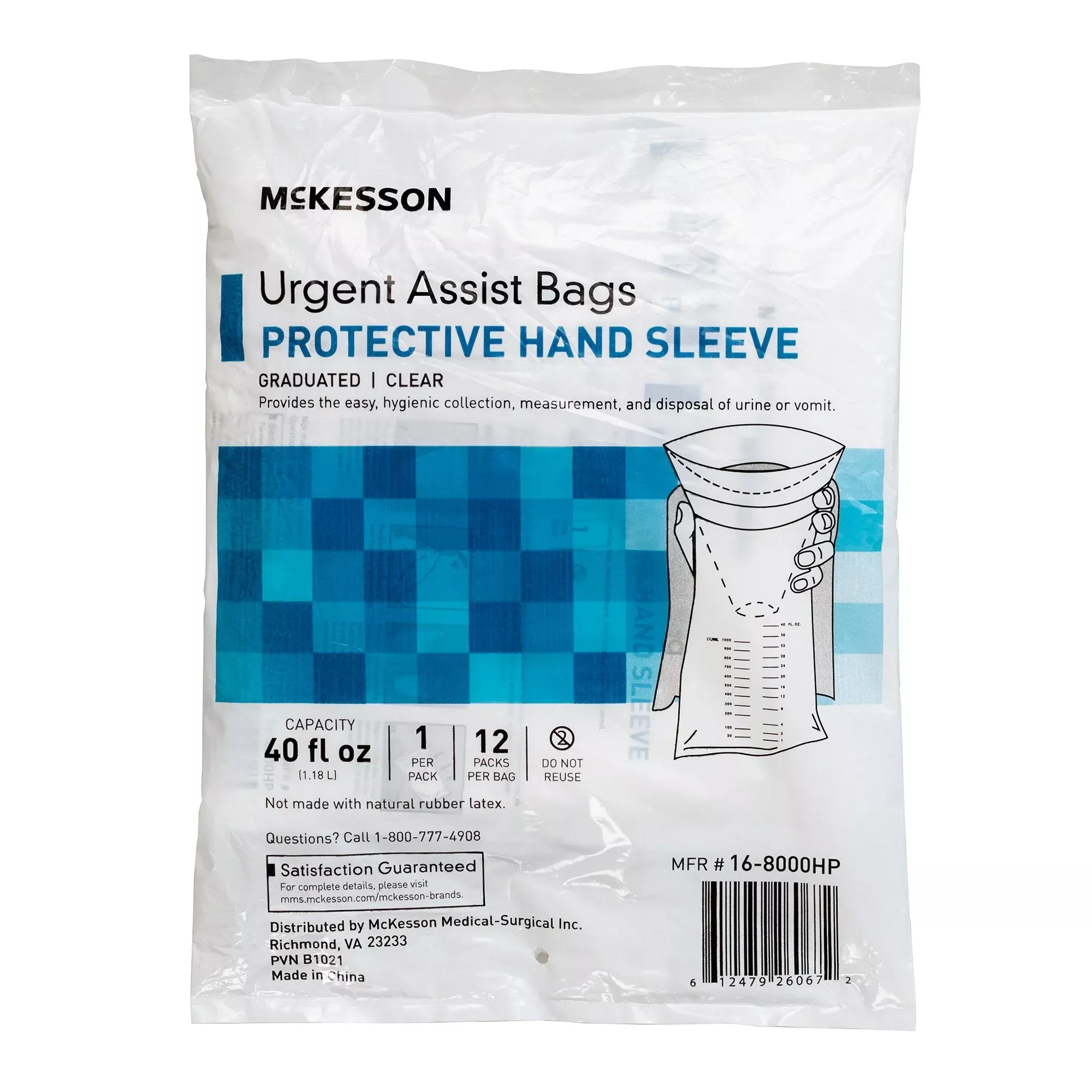 McKesson Emesis Bag 40 oz. Clear, 12 ct