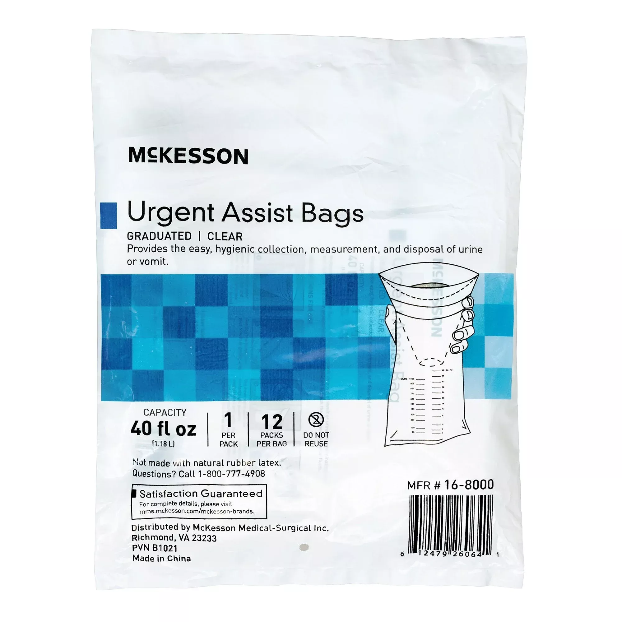 McKesson Emesis Bag with Markings, 40 oz., 12 ct