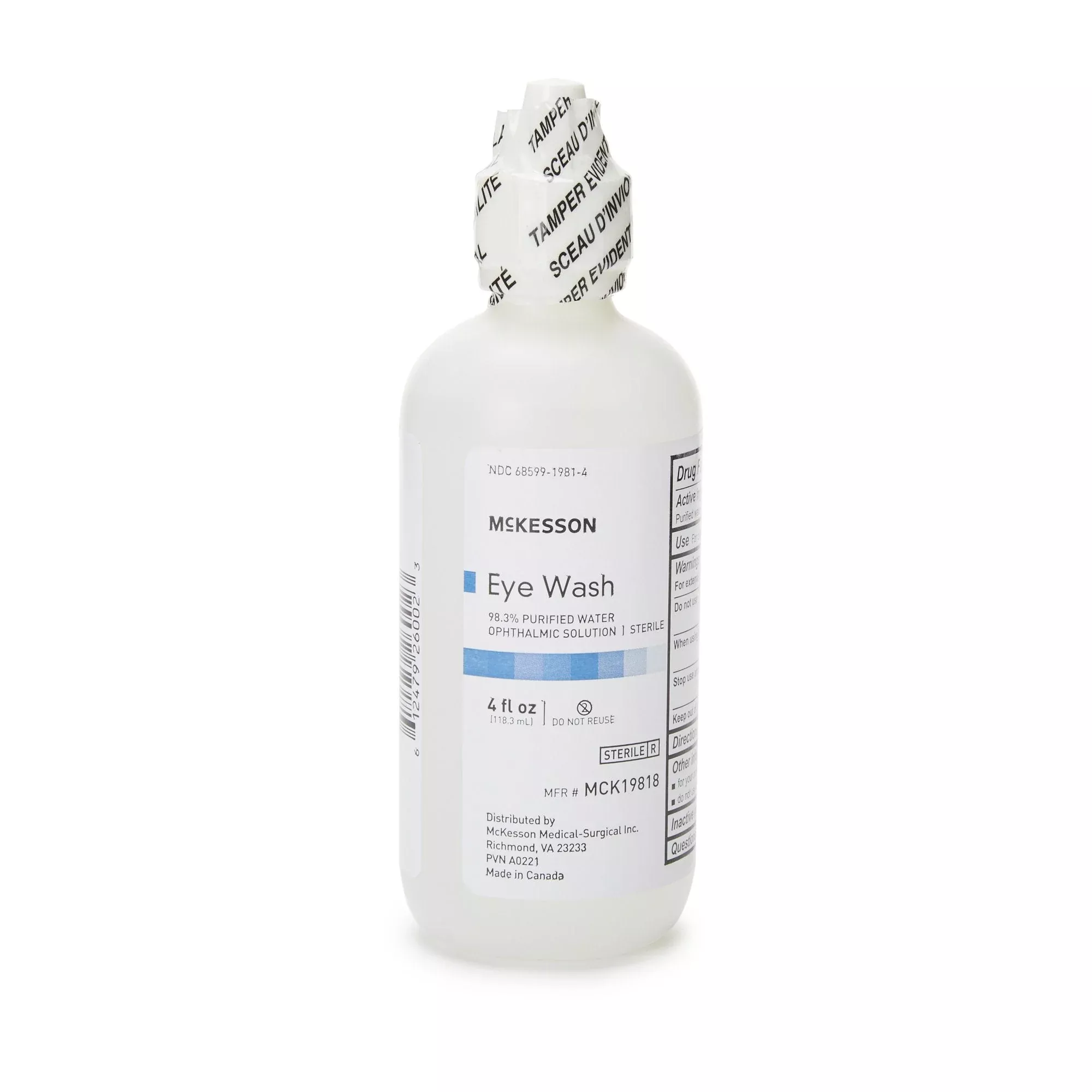 McKesson Eye Wash Solution, 4-ounce Squeeze Bottle