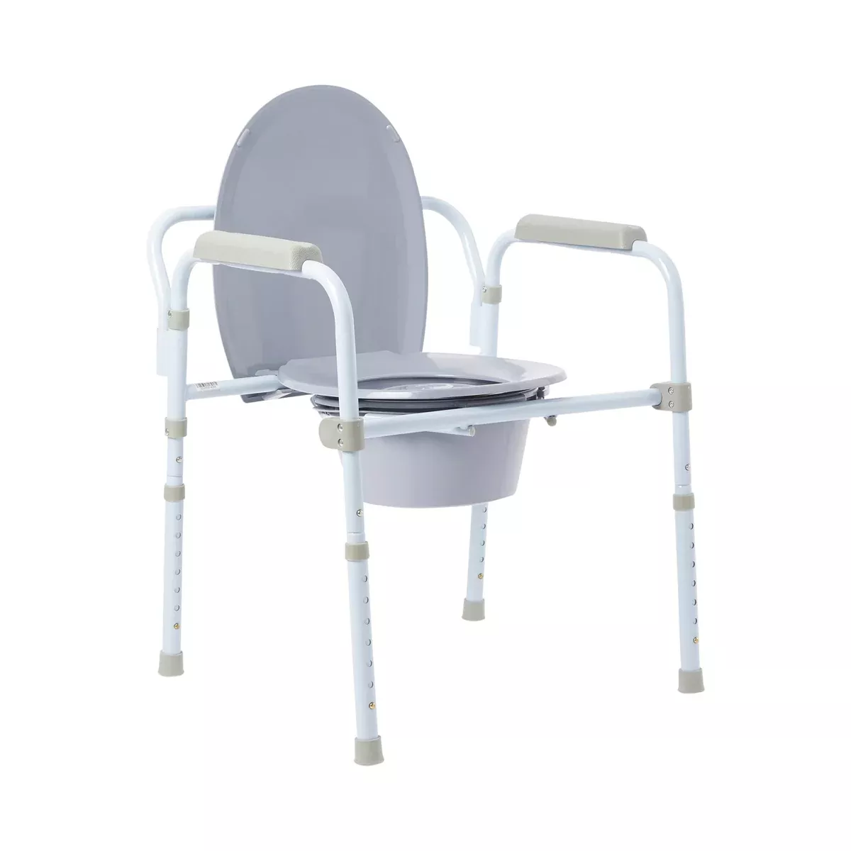 McKesson Folding Steel Frame Commode with 7.5 QT Bucket
