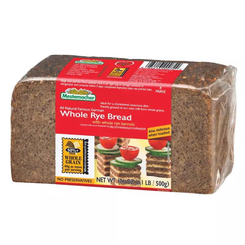Mestemacher Whole Rye Bread, 17.6 oz