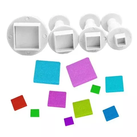 Mini Plunger Cutters | Square | Set of 4