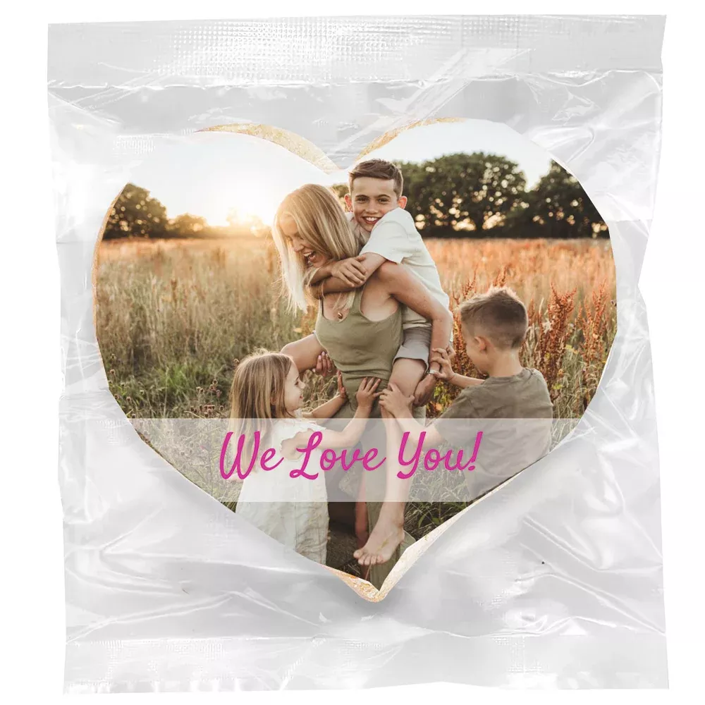 Mother's Day Photo Upload & Message - Personalized Direct Print On Heart Sugar Cookie