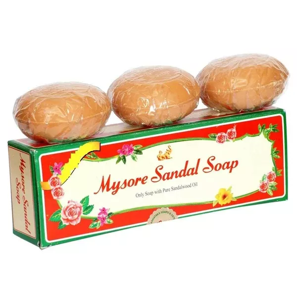 Mysore Sandal Soap with Pure Sandalwood Oil - Set of 3 - Pack of 1