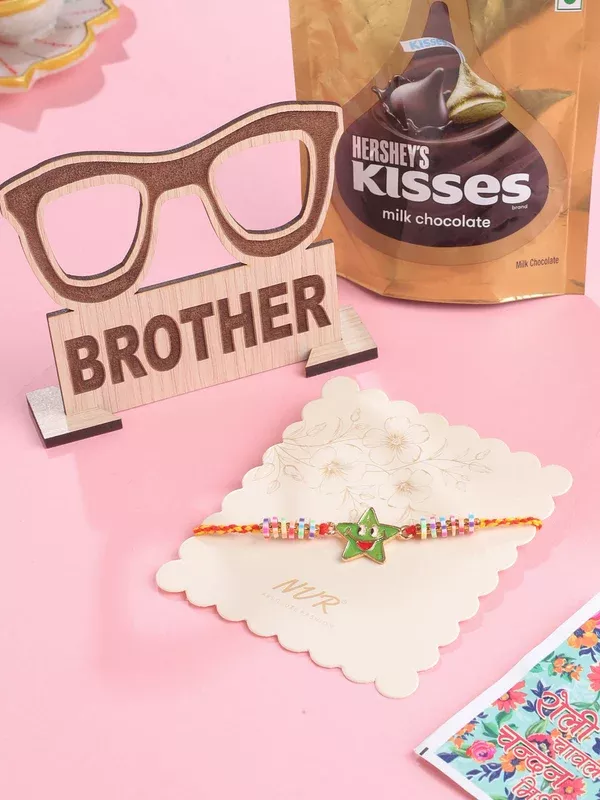 NVR Kids Star Shape Multicolor Thread Rakhi, Combo for Rakshabandhan - Free Size