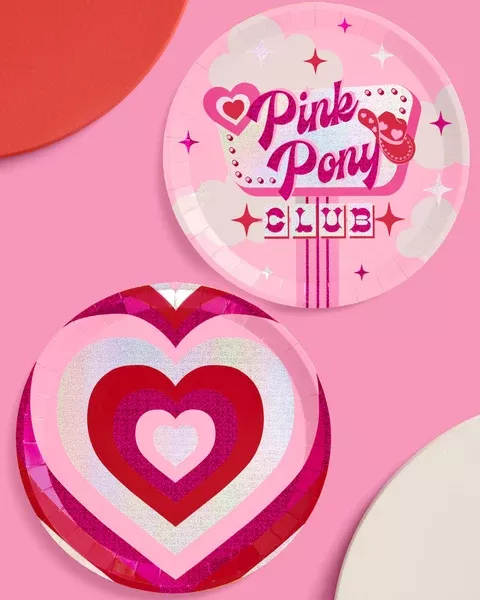 Pink Pony Club Plates - 24 paper plates