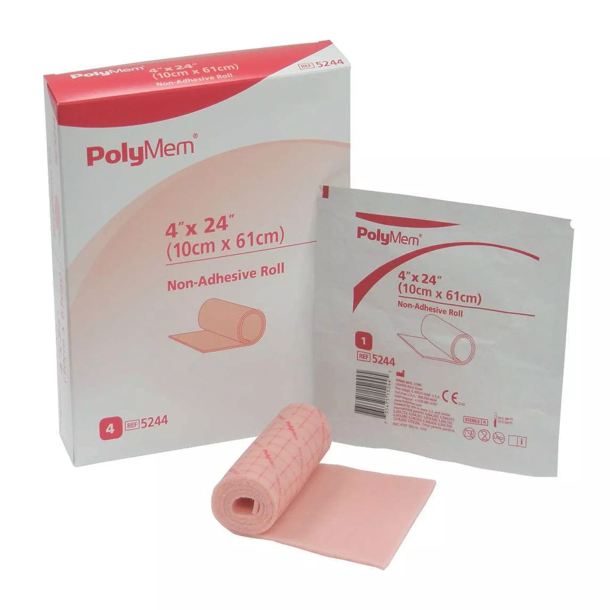 PolyMem Nonadhesive without Border Foam Dressing, 4 x 24 Inch, 4 ct