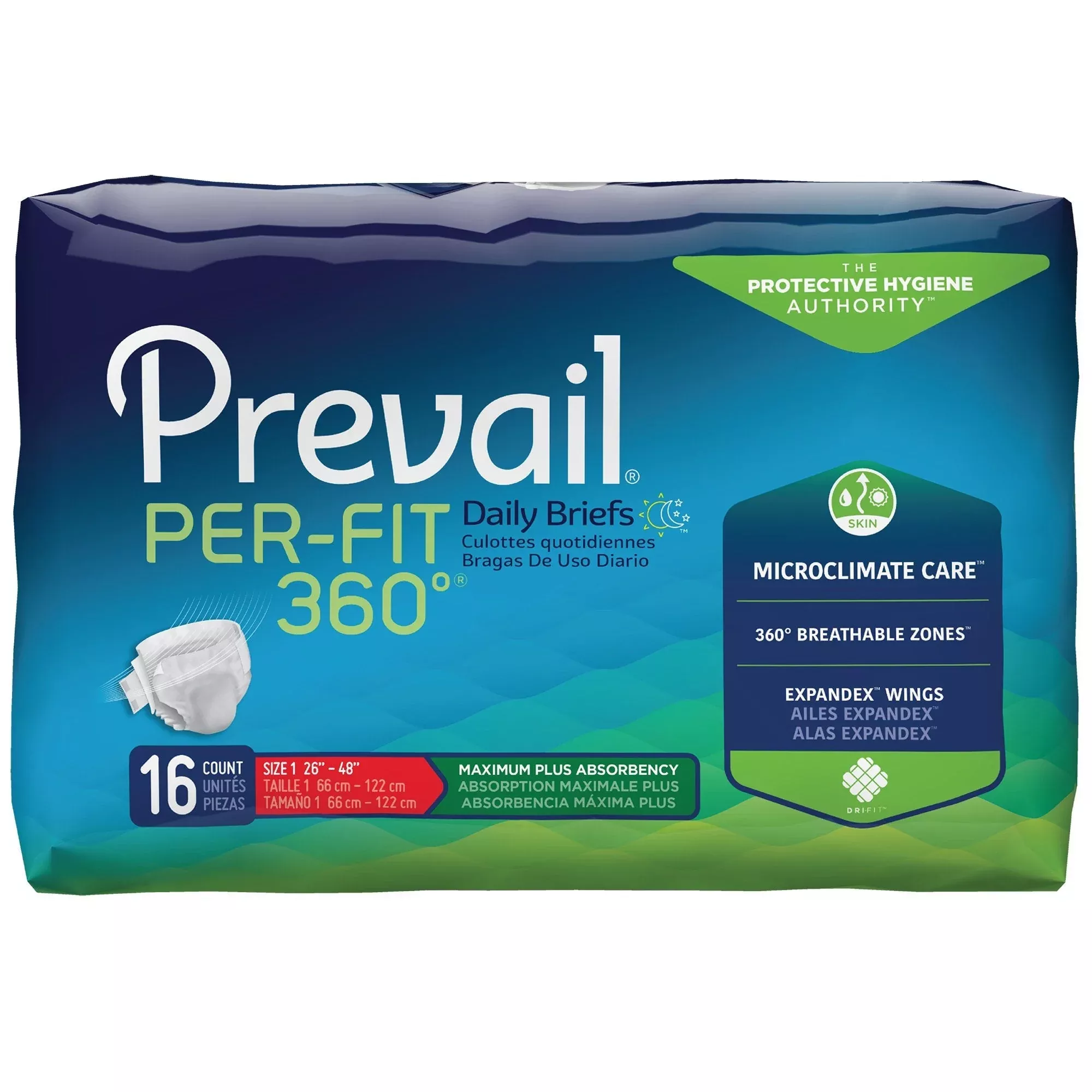 Prevail Per-Fit 360°™ Maximum Plus Incontinence Brief, Medium, 96 ct