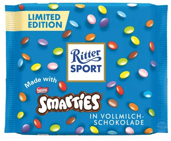 Ritter Sport Smarties in Milk Chocolate, 3.5 oz (100g)