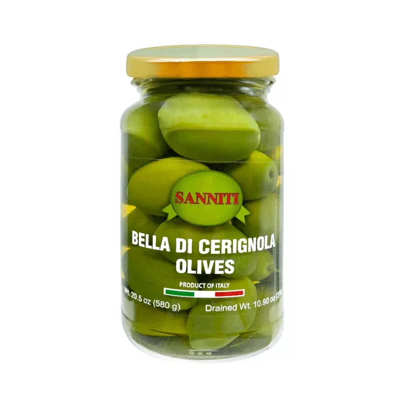 Sanniti Green Cerignola Olives Jar, 20.5 oz