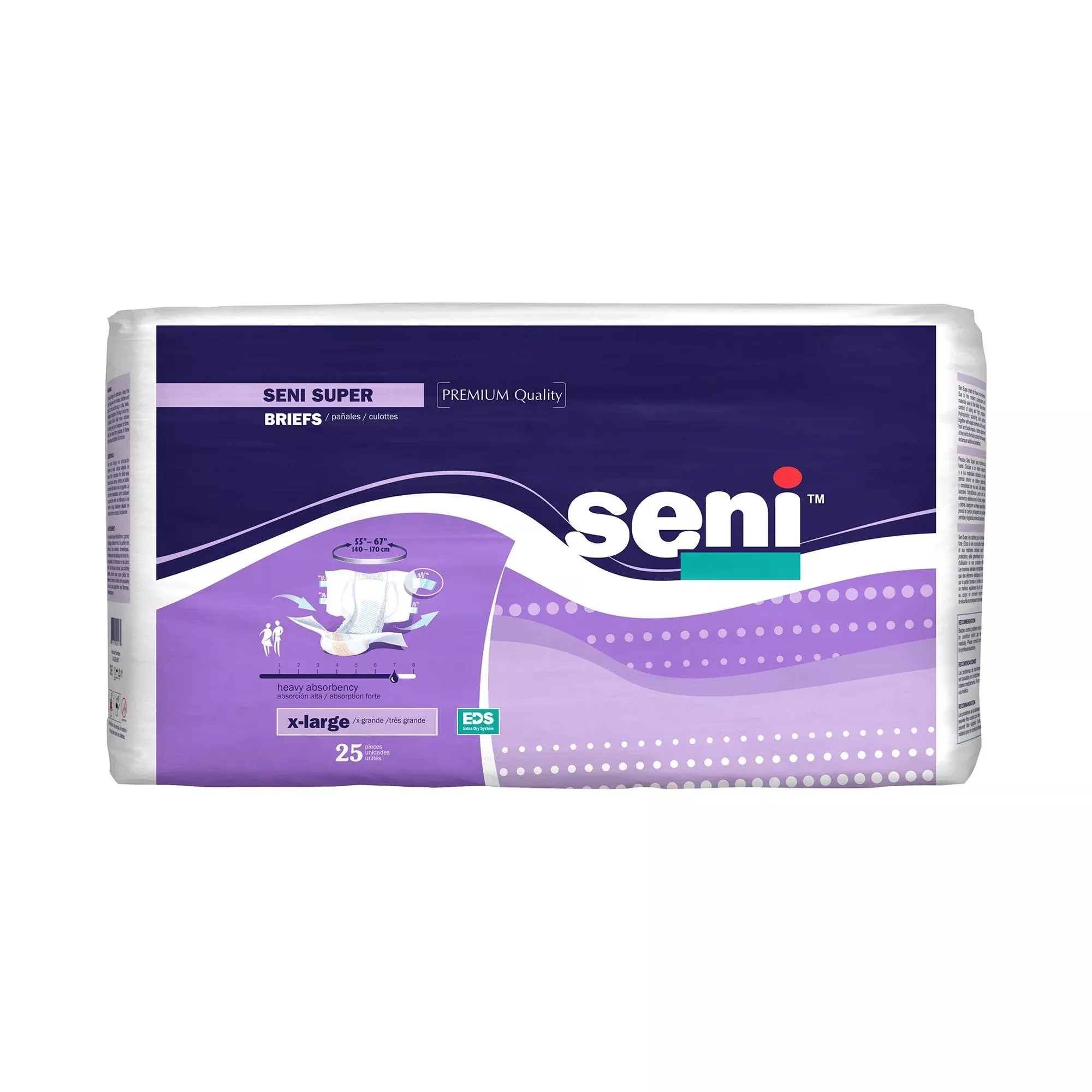 Seni Super Heavy Absorbency Incontinence Brief, XL, 25 ct