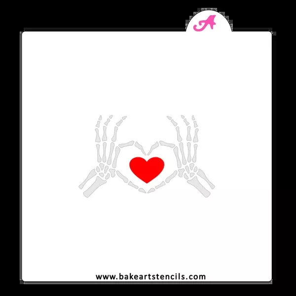 Skeleton Heart Cookie Stencil