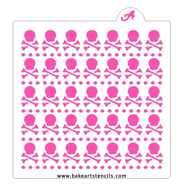 Skulls and Crossbones Pattern Stencil