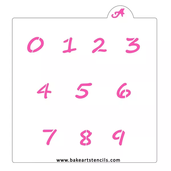 Small 0 - 9 Numbers Stencil
